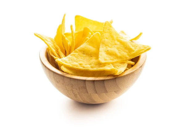 Des chips de nacho de maïs. Puces de tortilla jaunes . — Photo