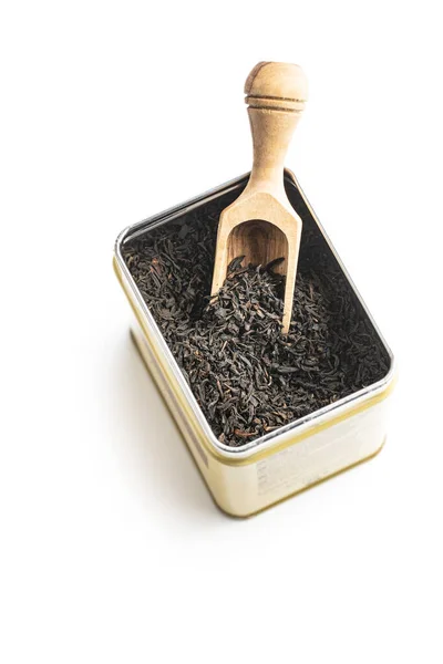 Sušené listy černého čaje. — Stock fotografie