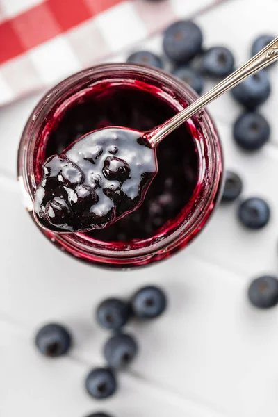 Sweet blueberry jam. — Stock Photo, Image