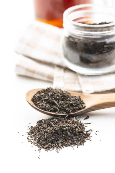 Dried black tea leaves. — Stock Photo, Image