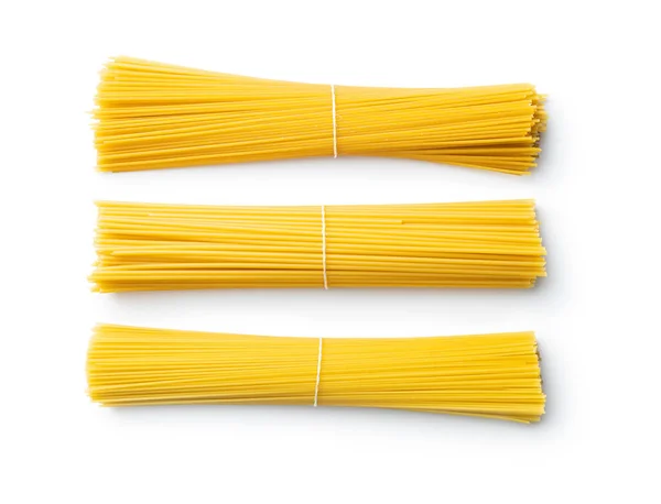 Raw Spaghetti Pasta Isolerad Vit Bakgrund — Stockfoto