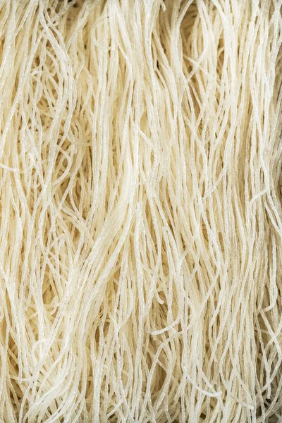 Close Uncooked White Rice Noodles — Stock Photo, Image