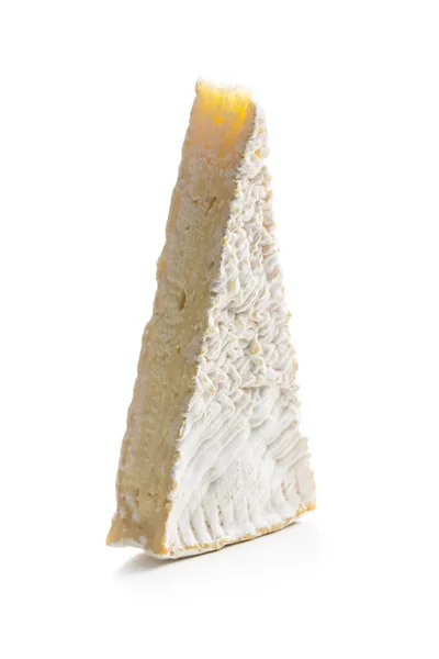 Brie Käse Weichkäse Mit Weißem Schimmel Isoliert Auf Weißem Hintergrund — Stockfoto