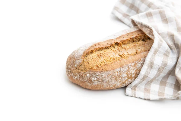 Croccante Pane Fatto Casa Isolato Sfondo Bianco — Foto Stock