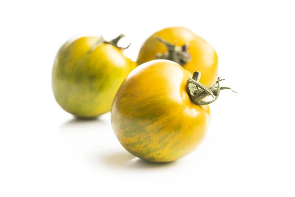 Green Zebra Tomatoes Isolated White Background — Stock Photo, Image
