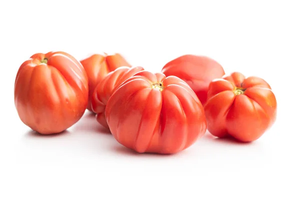 Tomates Rouges Beefsteak Isolées Sur Fond Blanc — Photo