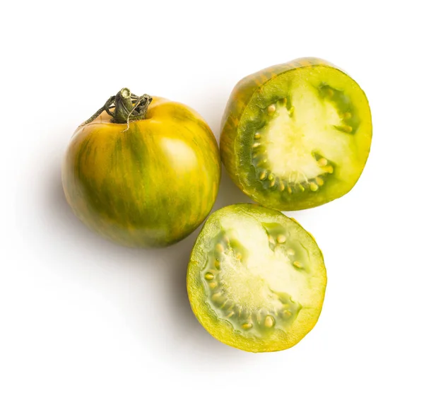 Green Zebra Tomatoes Isolated White Background — Stock Photo, Image