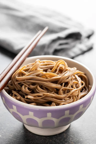 Cooked Soba Noodles Traditional Asian Pasta Bowl — Stock Photo, Image
