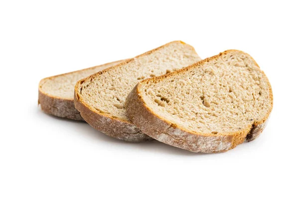 Gesneden Zelfgemaakt Brood Geïsoleerd Witte Achtergrond — Stockfoto