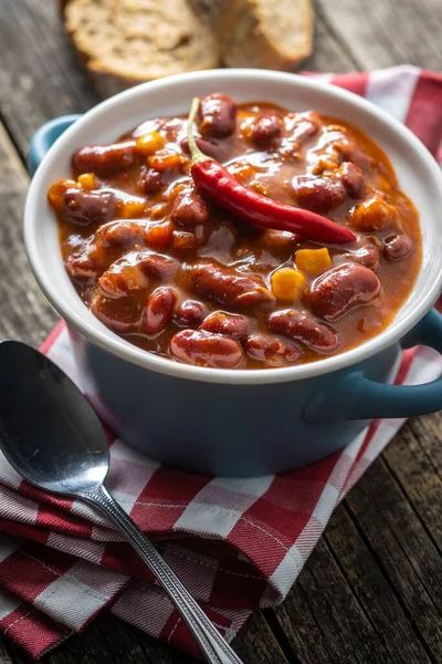 Chili Con Carne Mexican Food Beans Pot — Stock Photo, Image