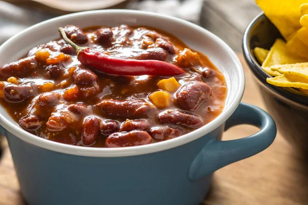 Chili Con Carne Mexican Food Beans Pot — Stock Photo, Image