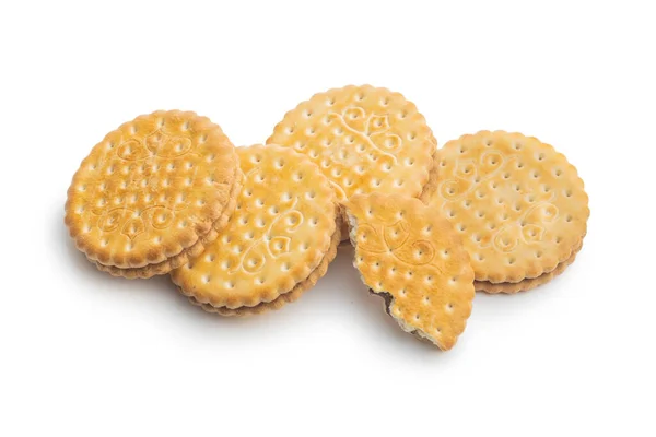 Galletas Sándwich Dulces Aisladas Sobre Fondo Blanco — Foto de Stock