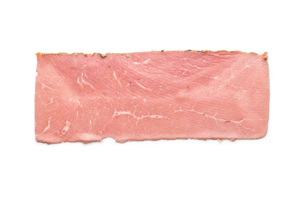 Sliced Beef Ham Isolated White Background — Stock Photo, Image