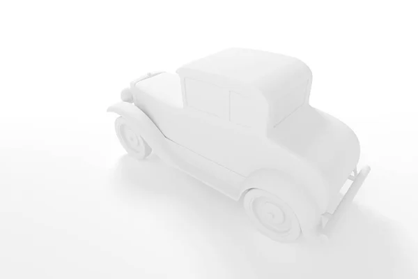 Eski Araba Beyaz Zemin Üzerine Render Izole — Stok fotoğraf