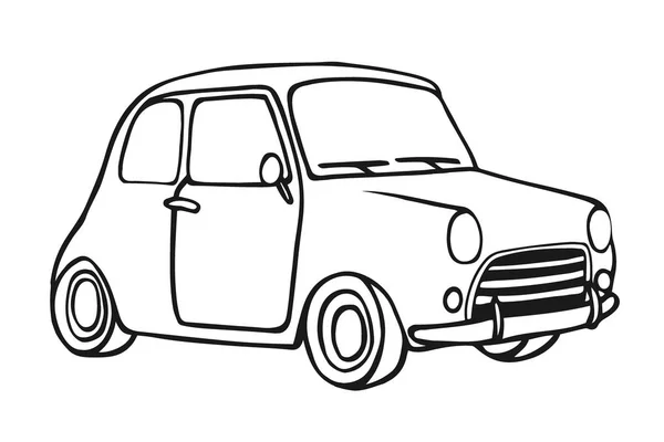 Coches Época Dibujo Vectorial Ilustración Dibujada Mano — Archivo Imágenes Vectoriales