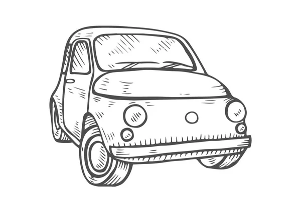 Coches Vintage Dibujo Vectorial Ilustración Grabado Dibujado Mano — Archivo Imágenes Vectoriales