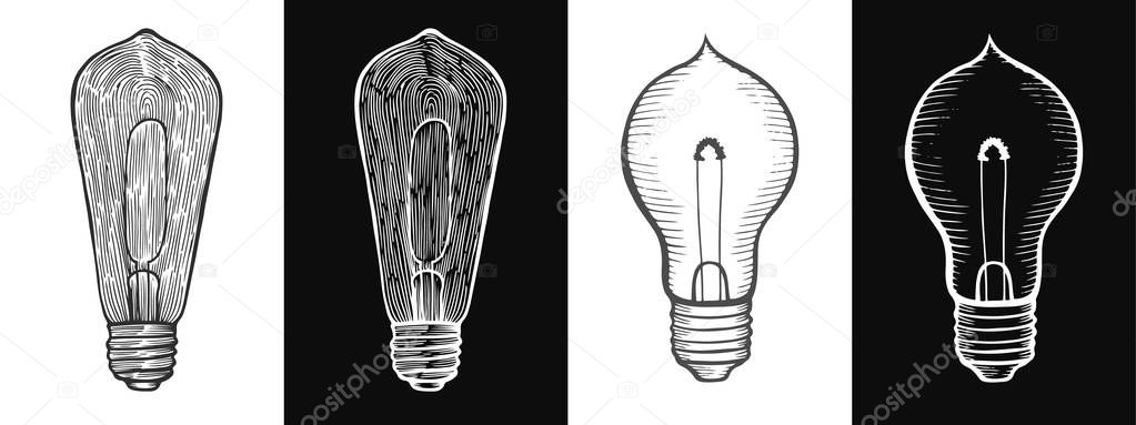 Electric light bulb -Vintage engraved illustration