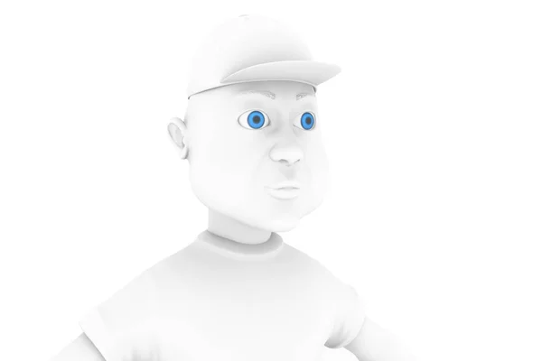 Hombre Divertido Gorra Béisbol Representación Ilustración Dibujos Animados — Foto de Stock