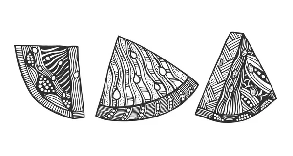 Vattenmelon Zentangle Stiliserad Vektor Illustration Handritad Penna Spets Zen Konst — Stock vektor