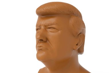 Donald Trump John. Birleşik Devletler Başkanı. Çikolata çizimi yapılmış 3d render
