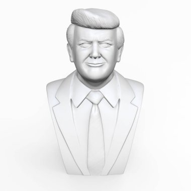 Gülümseyen Piyangodaki John. Birleşik Devletler Başkanı. 3D render illüstrasyon