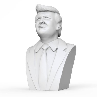 Gülümseyen Piyangodaki John. Birleşik Devletler Başkanı. 3D render illüstrasyon