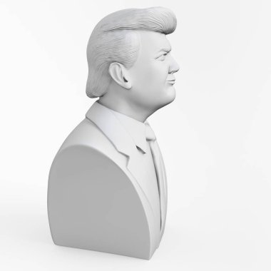 Gülümseyen Piyangodaki John. Birleşik Devletler Başkanı. 3D render illüstrasyon