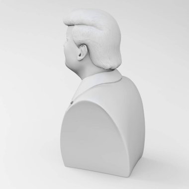 Dikiz resmi bir takım elbise içinde bir sıva şekil adam. 3D render illüstrasyon