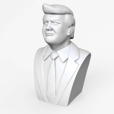 Gülümseyen Piyangodaki John. Birleşik Devletler Başkanı. 3D render illüstrasyon