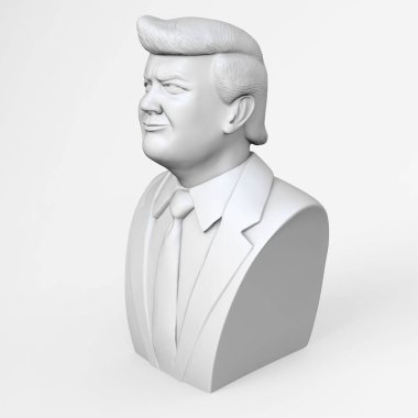 Gülümseyen Piyangodaki John. Birleşik Devletler Başkanı. 3D render illüstrasyon