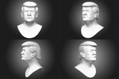Donald Trump John. Birleşik Devletler Başkanı. 3D render illüstrasyon