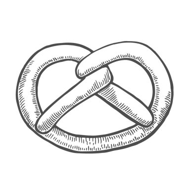 El simit kroki sembolü çekilmiş. Vektör somun öğe Trendy tarzı.