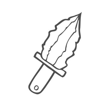 Vintage bıçak çizilmiş. Kroki keskin silah. Vektör çizim