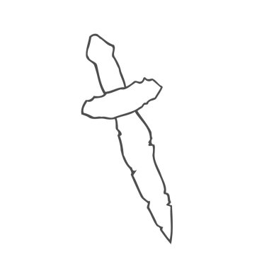 Hançer kontur görüntüsü. T-shirt ve diğer öğeleri yazdırma dövmeleri, çizimler oluşturmak için beyaz arka plan üzerinde izole vektör çizim.