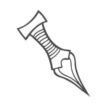 Hançer kontur görüntüsü. T-shirt ve diğer öğeleri yazdırma dövmeleri, çizimler oluşturmak için beyaz arka plan üzerinde izole vektör çizim.