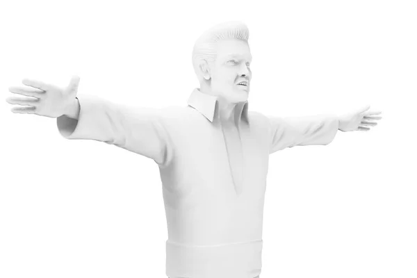 Render Famous Singer Elvis Presley Dancing White Background — Stock Photo, Image