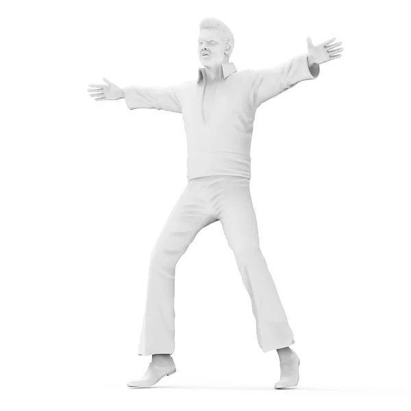 Візуалізації Відомих Нам Співак Елвіс Преслі Танцює Білому Фоні — стокове фото