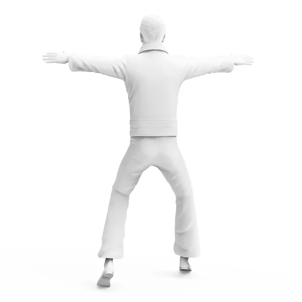 Bailando Hombre Sobre Fondo Blanco —  Fotos de Stock