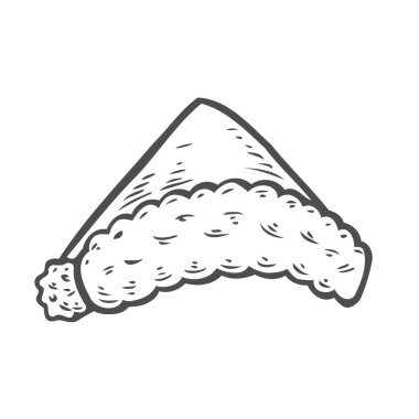 Noel Baba şapkası çizilmiş kroki ver. Mürekkep santa şapka veya uyku kap doodle