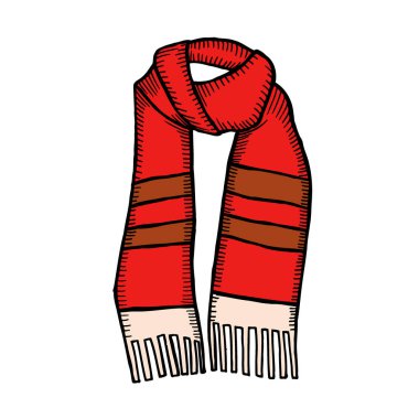 tasarım güzel eşarp, üzerinde beyaz izole çizilen illüstrasyon vektör ver.