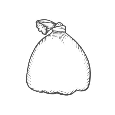 Tek renkli kroki Noel hediyeleri kırmızı bir Noel Baba çantada