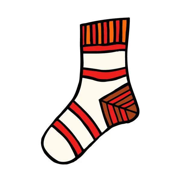 Vector Van Christmas Stocking Hand Getekende Illustratie — Stockvector