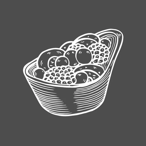 Векторное Мороженое Ручной Работы Ягодами Иконкой Фруктового Десерта Дизайнерского Меню — стоковый вектор