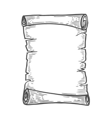 Vektör elle çizilmiş çizim eski vintage oyulmuş tarzında kayar. Beyaz arka plan üzerinde izole.