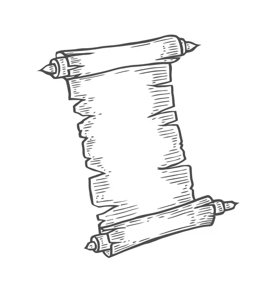 Векторная Ручная Иллюстрация Старых Свитков Винтажном Гравированном Стиле Изолированные Белом — стоковый вектор
