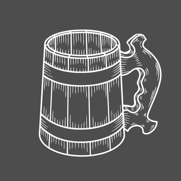 Ретро Стиль Пустой Кружки Пива Стекла Гравировки Местная Пивоварня Винтажная — стоковый вектор