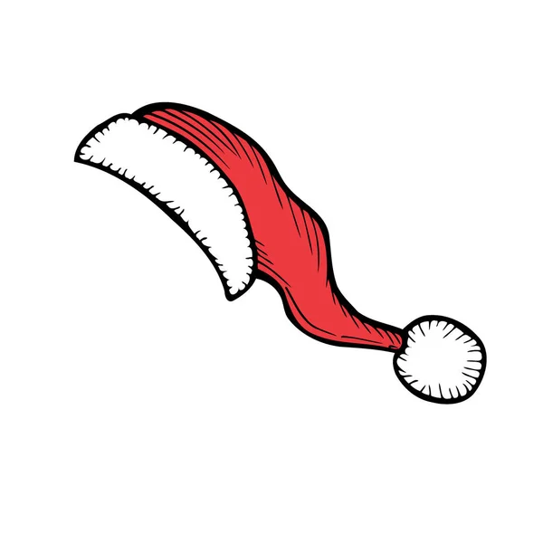 Vektor Illustration Des Roten Weihnachtsmannhutes — Stockvektor