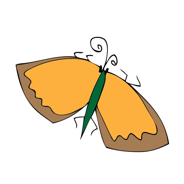Gros Insecte Hexapode Mouche Mignon Isolé Sur Fond Blanc Logo — Image vectorielle