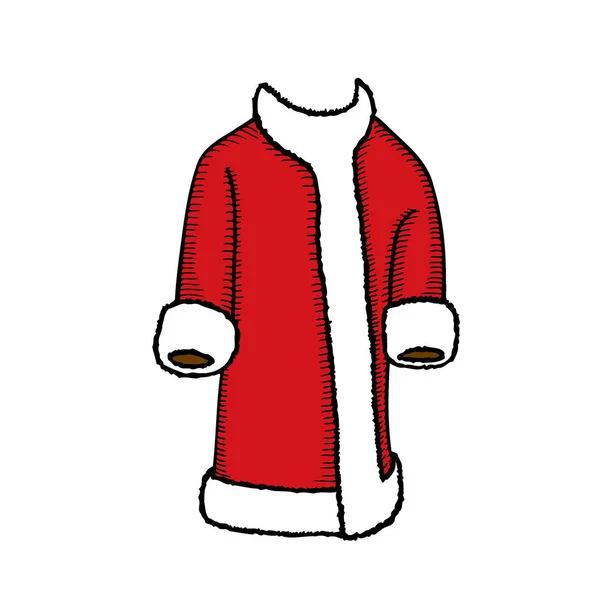 Εικονογράφηση Των Απομονωμένων Santa Ρούχα Λευκό — Διανυσματικό Αρχείο