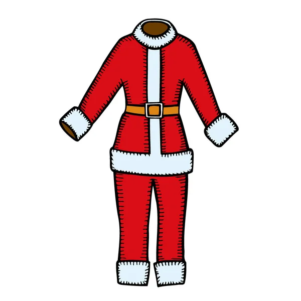 Illustration Von Isolierter Weihnachtsmannkleidung Auf Weißem Hintergrund — Stockvektor